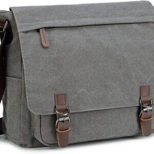 Messenger Bag for Men Retro, Canvas Satchel casual Briefcases Laptop Bag fit 13.